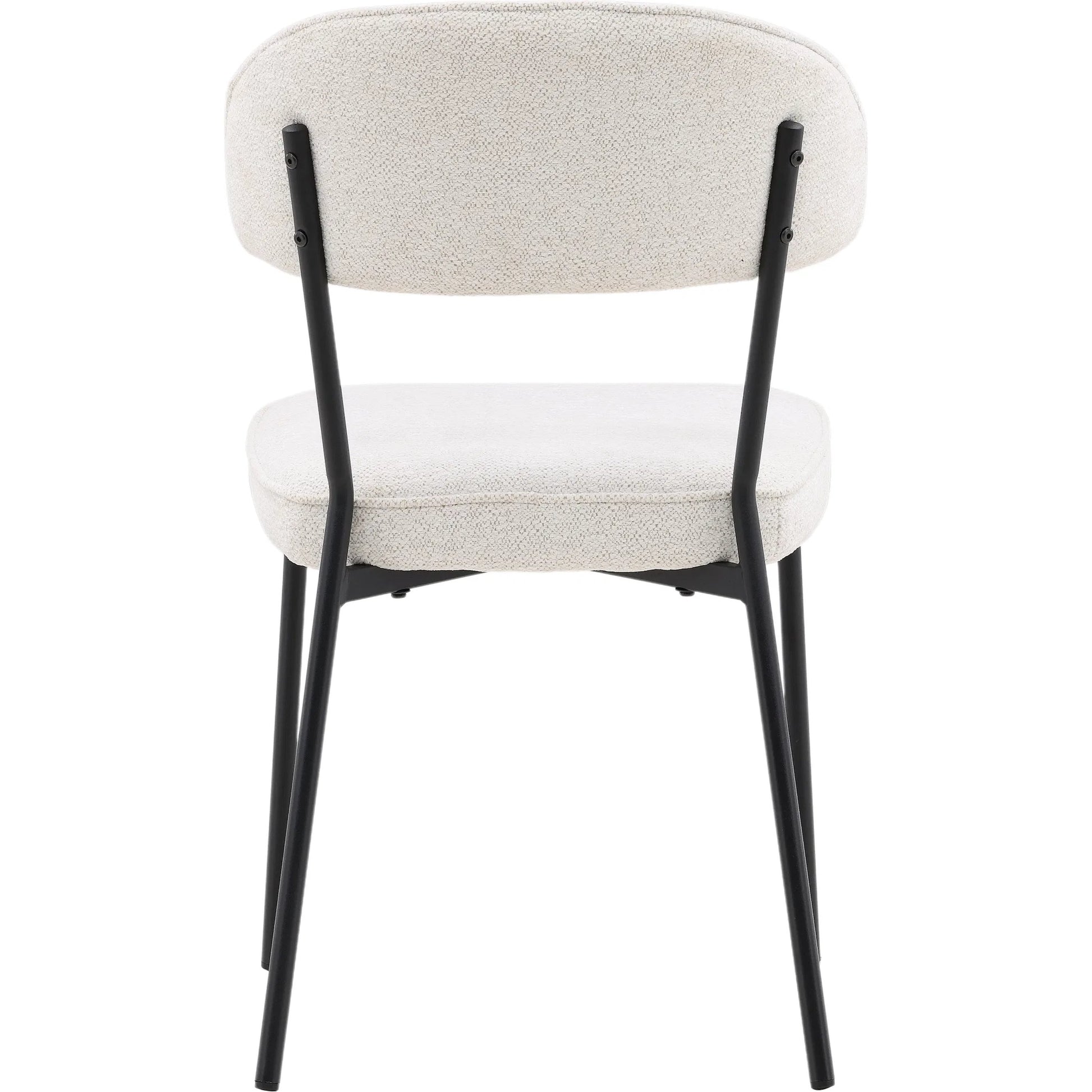 Mira Dining Chair (Set of 2) by Arch & Plane in cream. Made from polyester upholstery, iron in a modern style.