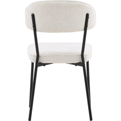 Mira Dining Chair (Set of 2) by Arch & Plane in cream. Made from polyester upholstery, iron in a modern style.