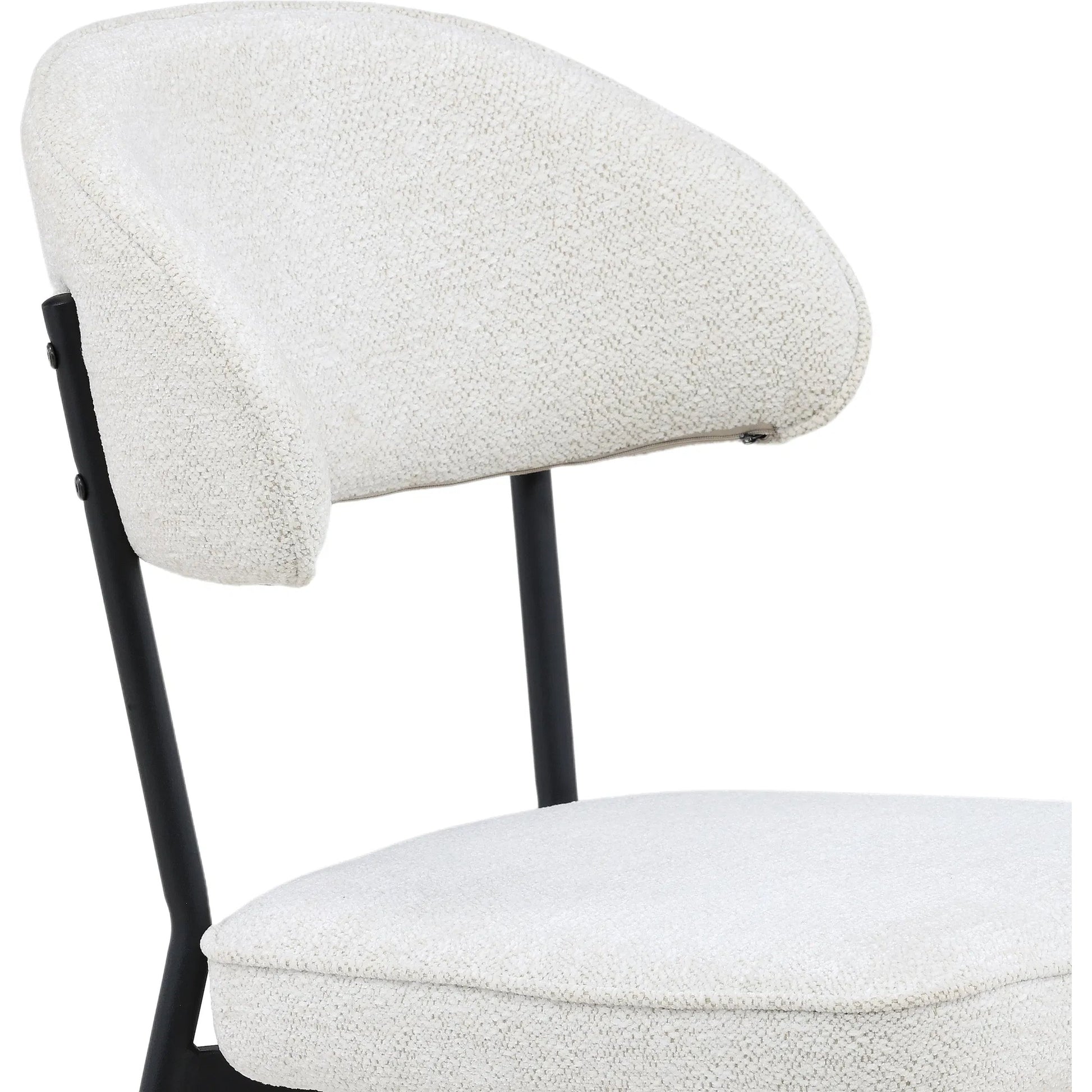 Mira Dining Chair (Set of 2) by Arch & Plane in cream. Made from polyester upholstery, iron in a modern style.