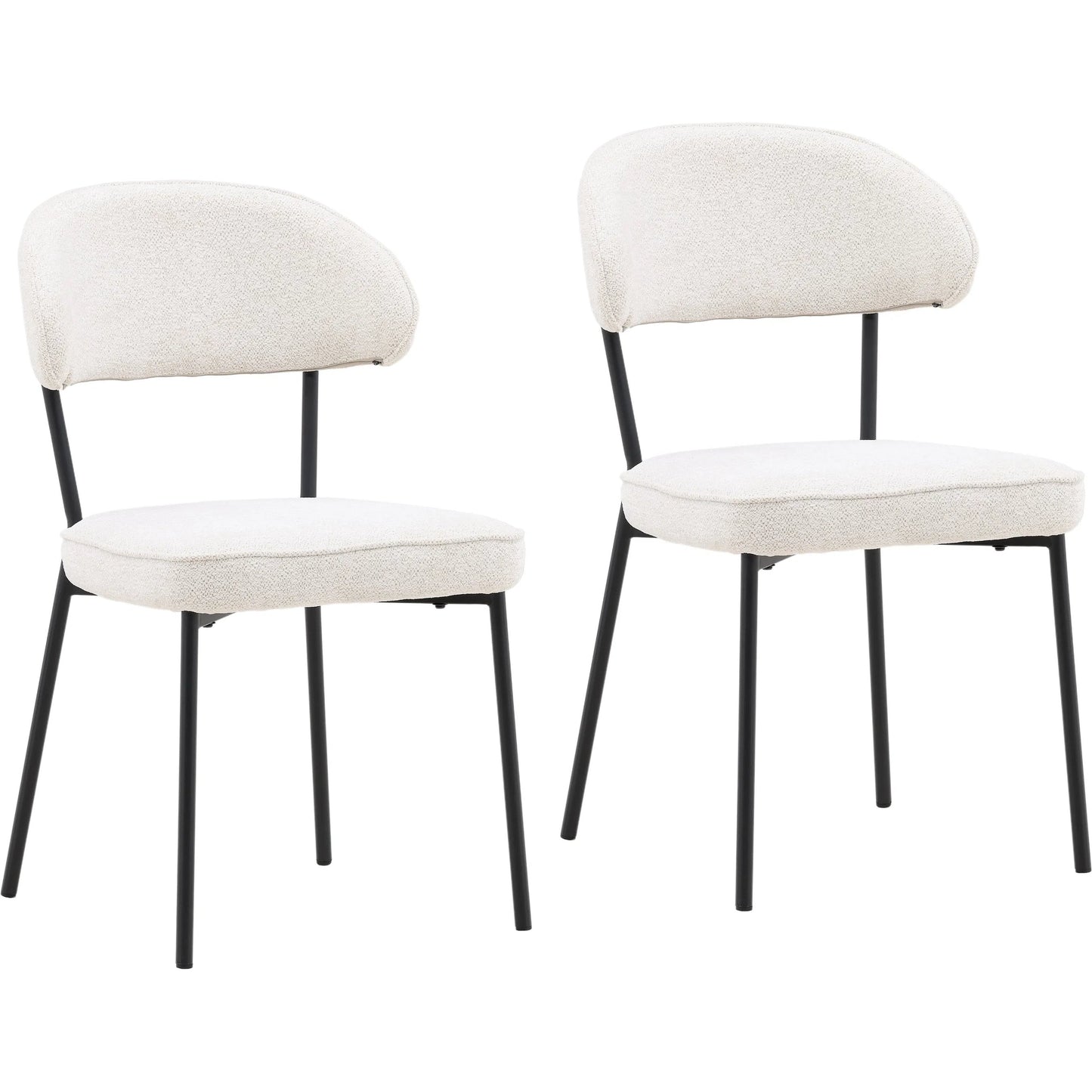 001 SI-2350650 | Primary Silo | Mira Dining Chair (Set of 2) by Arch & Plane in cream. Made from polyester upholstery, iron in a modern style.