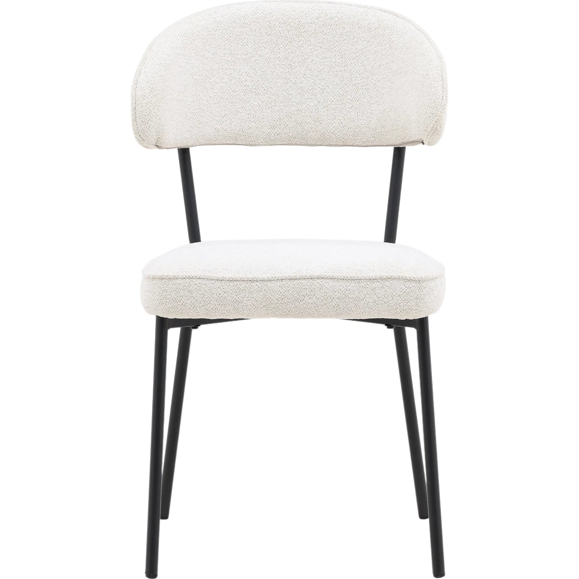 Mira Dining Chair (Set of 2) by Arch & Plane in cream. Made from polyester upholstery, iron in a modern style.
