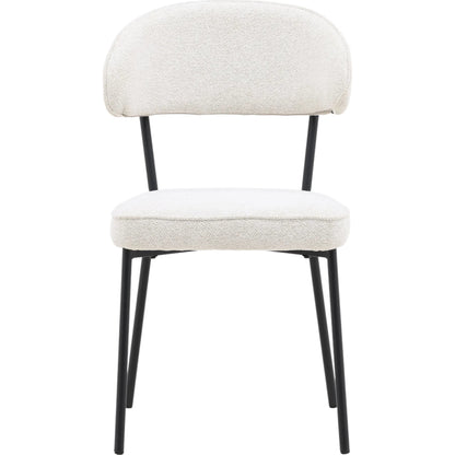 Mira Dining Chair (Set of 2) by Arch & Plane in cream. Made from polyester upholstery, iron in a modern style.