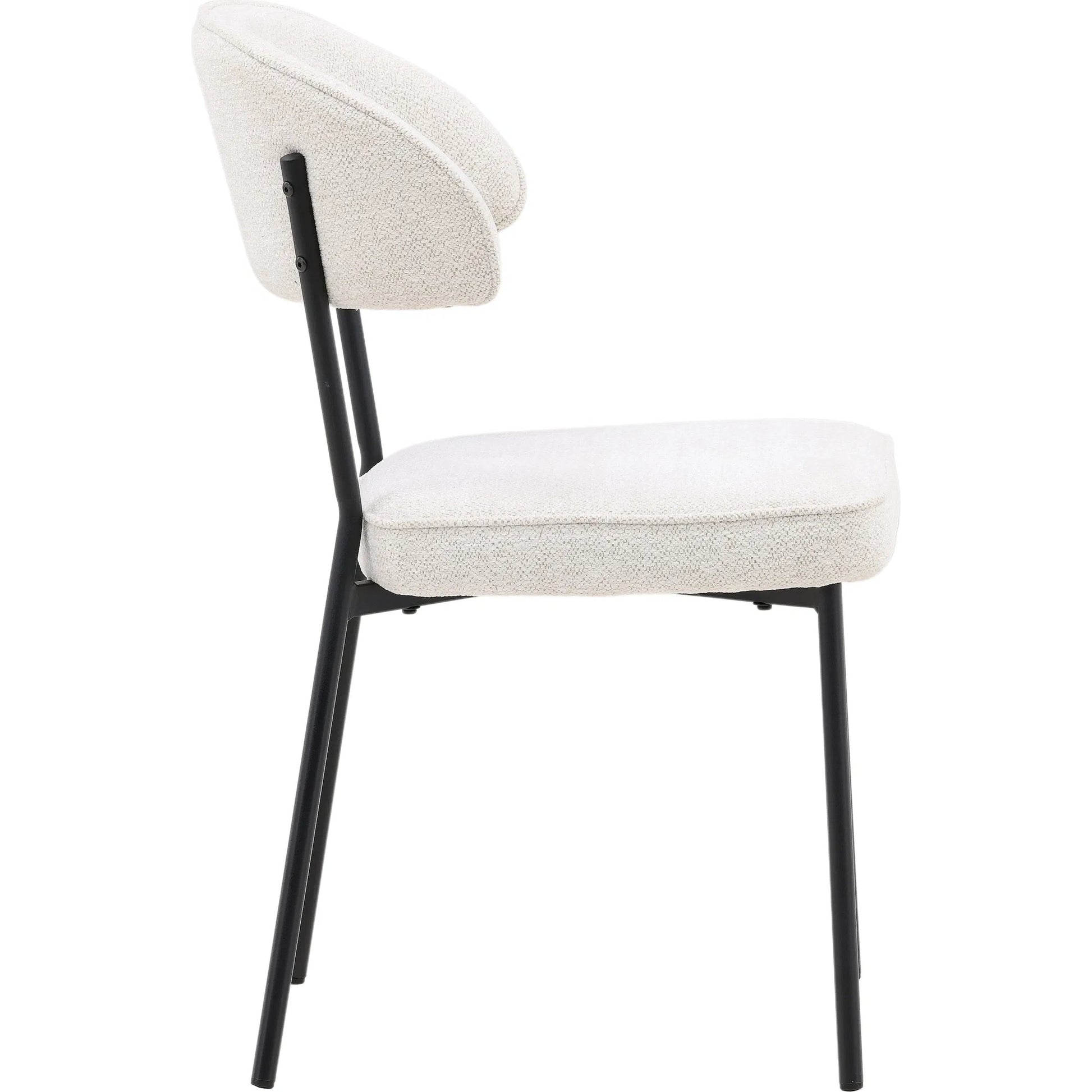 Mira Dining Chair (Set of 2) by Arch & Plane in cream. Made from polyester upholstery, iron in a modern style.