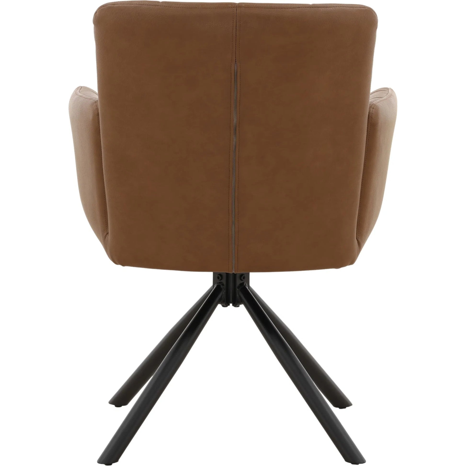 Dakota Dining Chair (Set of 2) by Arch & Plane in cognac. Made from vegan leather, iron in a traditional style.
