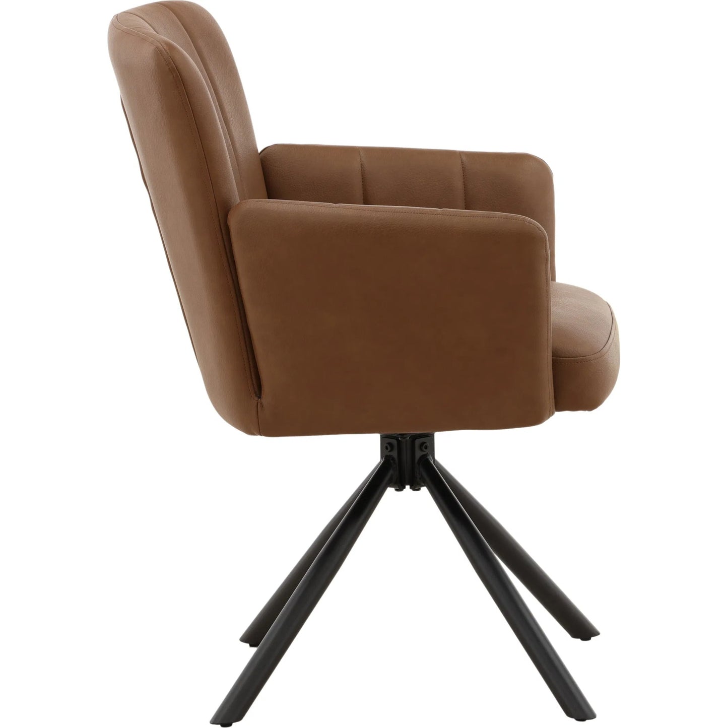 003 SI-2440559 | Additional Silo | Dakota Dining Chair (Set of 2) by Arch & Plane in cognac. Made from vegan leather, iron in a traditional style.