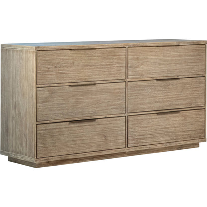 Juliette Dresser by Arch & Plane in natural warm wash sealed finish. Made from solid acacia wood in a transitional style.