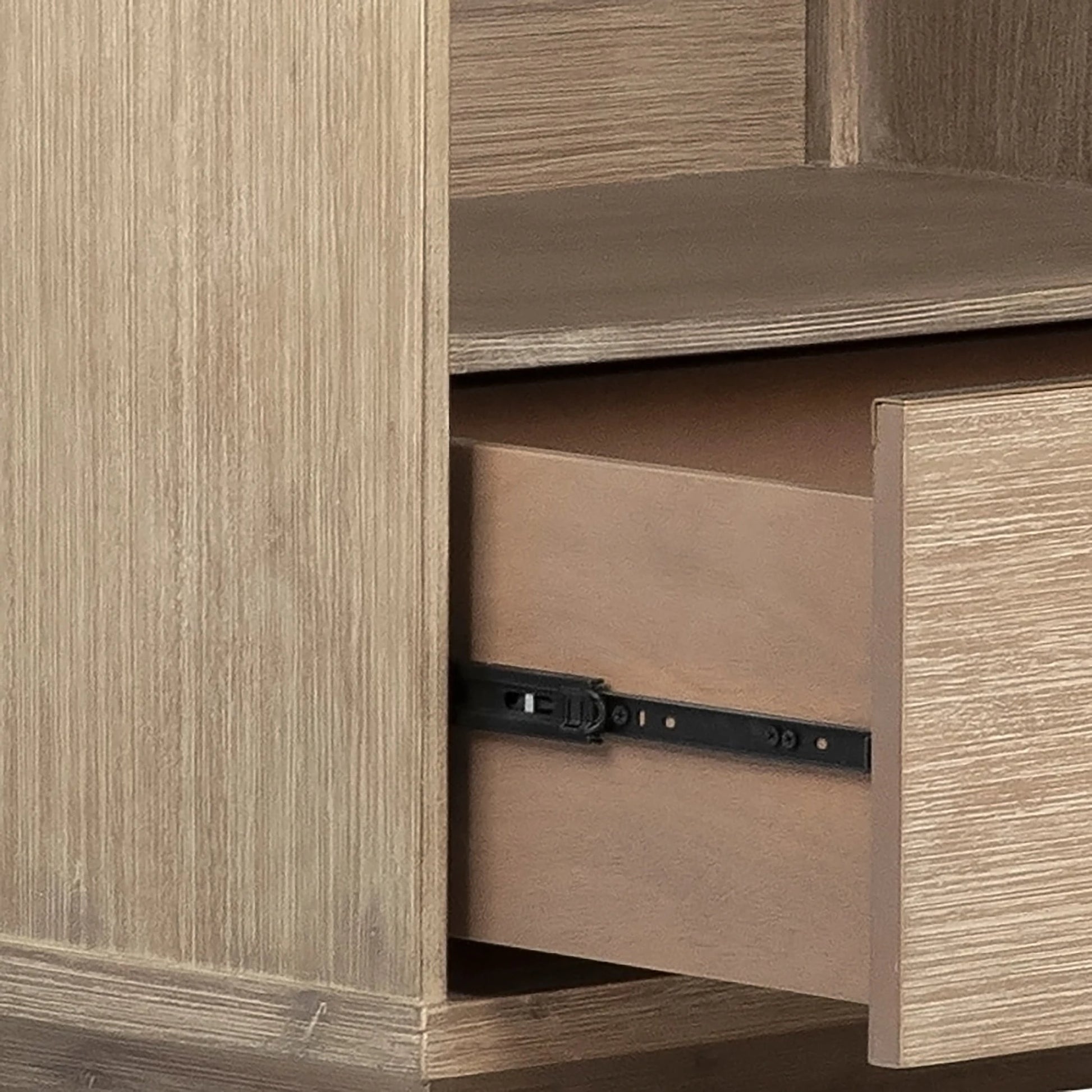 Zoraida Modern Storage Nightstand by Arch & Plane in natural, brown and light warm wash sealed finish. Made from acacia wood in a modern style.