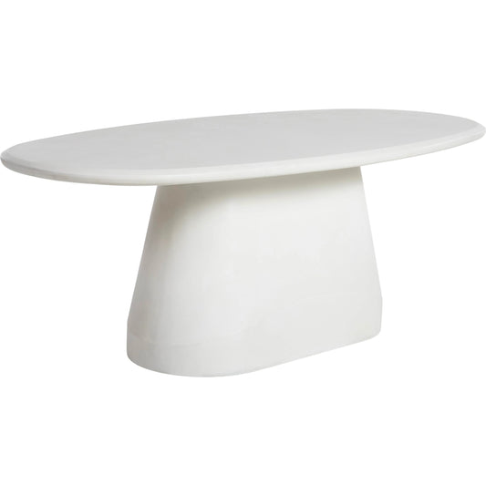 Turell Outdoor Dining Table by Arch & Plane in ivory. Made from lightweight concrete in a unique style.