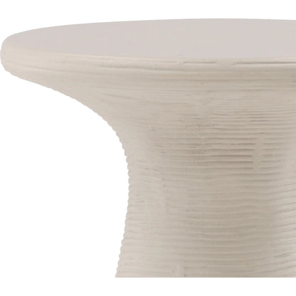 Peggie Side Table by Arch & Plane in ivory. Made from lightweight concrete in a transitional style.