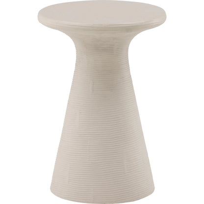 Peggie Side Table by Arch & Plane in ivory. Made from lightweight concrete in a transitional style.