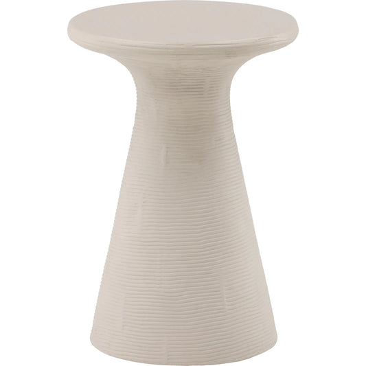 Fania Side Table by Arch & Plane in ivory. Made from lightweight concrete in a unique style.