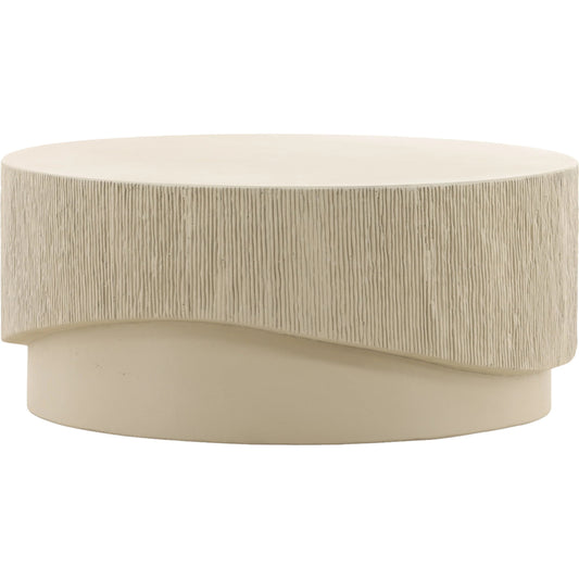 Mullins Coffee Table by Arch & Plane in cream. Made from concrete in a unique style.
