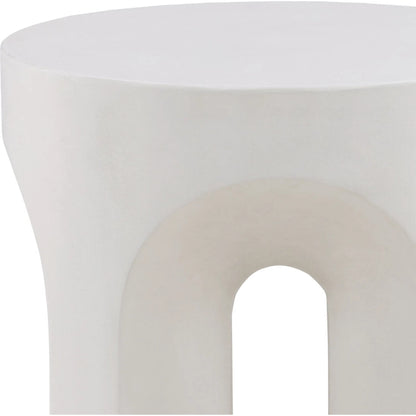 Roseanne Side Table by Arch & Plane in ivory. Made from concrete in a modern style.
