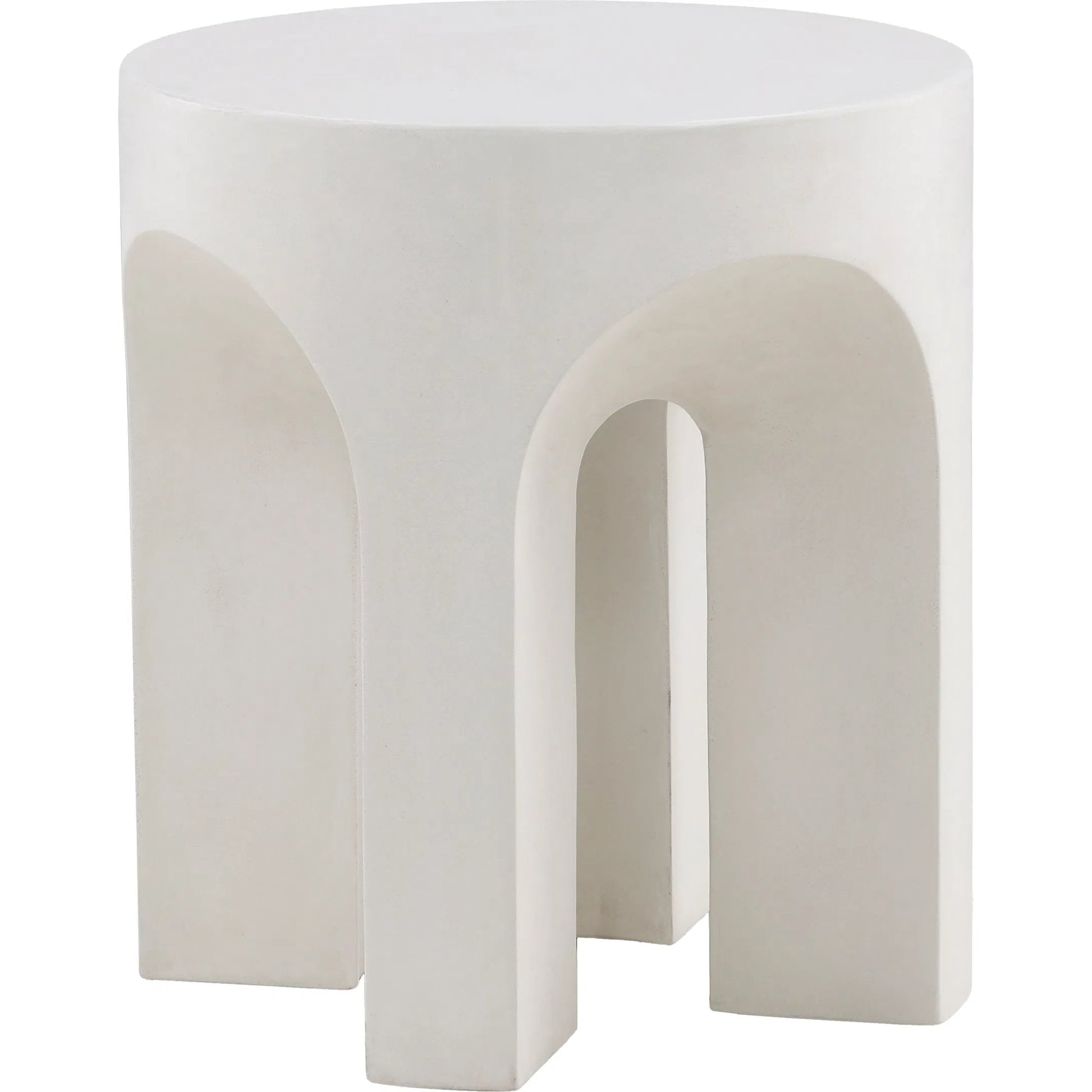 Roseanne Side Table by Arch & Plane in ivory. Made from concrete in a modern style.