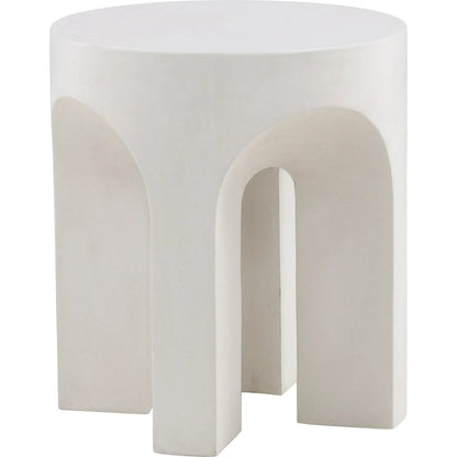 Roseanne Side Table by Arch & Plane in ivory. Made from concrete in a modern style.