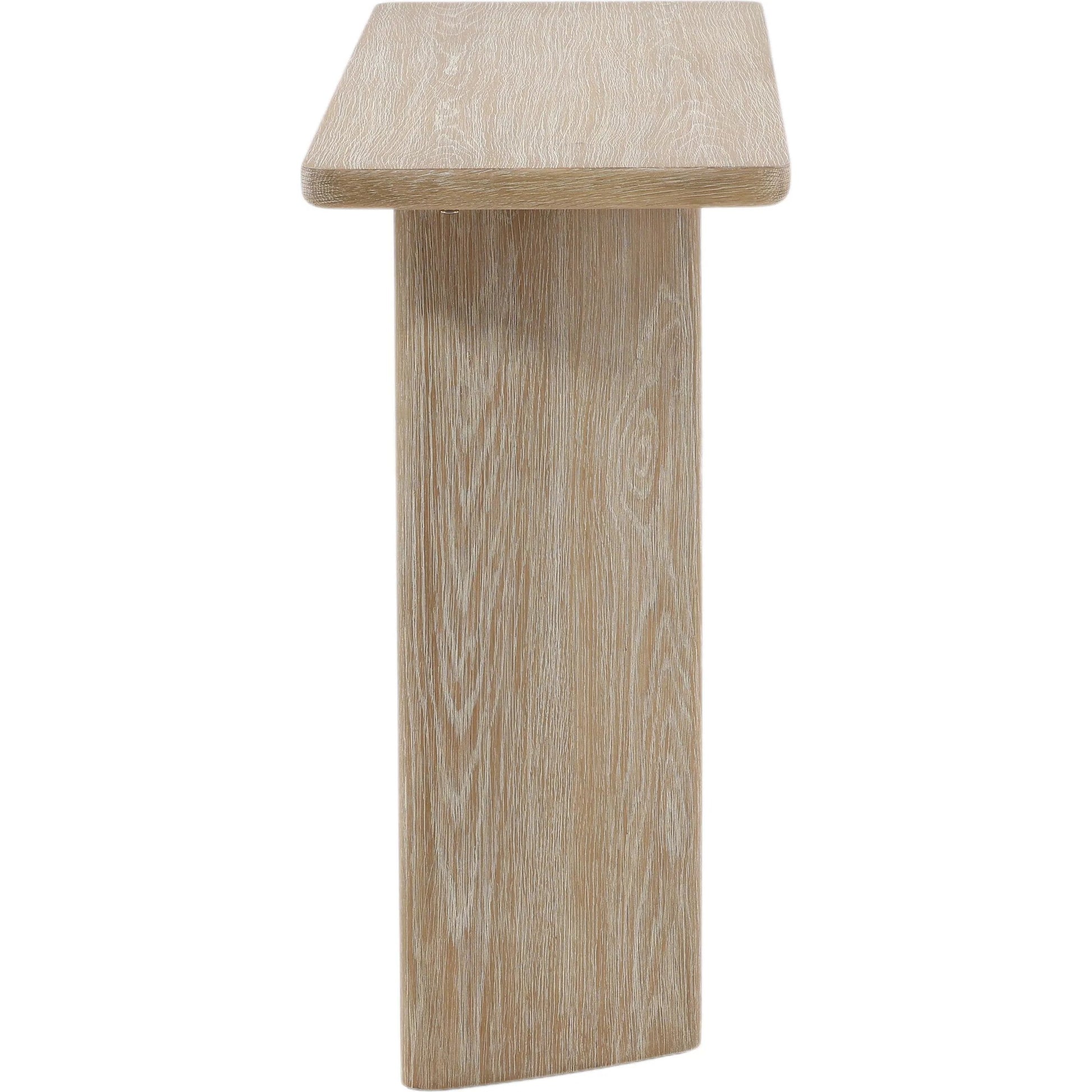 Casey Console by Arch & Plane in whitewash. Made from oak wood, oak veneer in a transitional style.