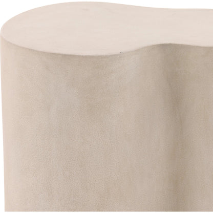 Alisha Outdoor Side Table by Arch & Plane in light grey. Made from concrete in a unique style.