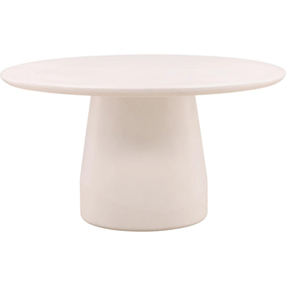 Shad Round Outdoor Dining Table by Arch & Plane in ivory. Made from lightweight concrete in a unique style.