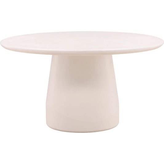 Shad Round Outdoor Dining Table by Arch & Plane in ivory. Made from lightweight concrete in a unique style.