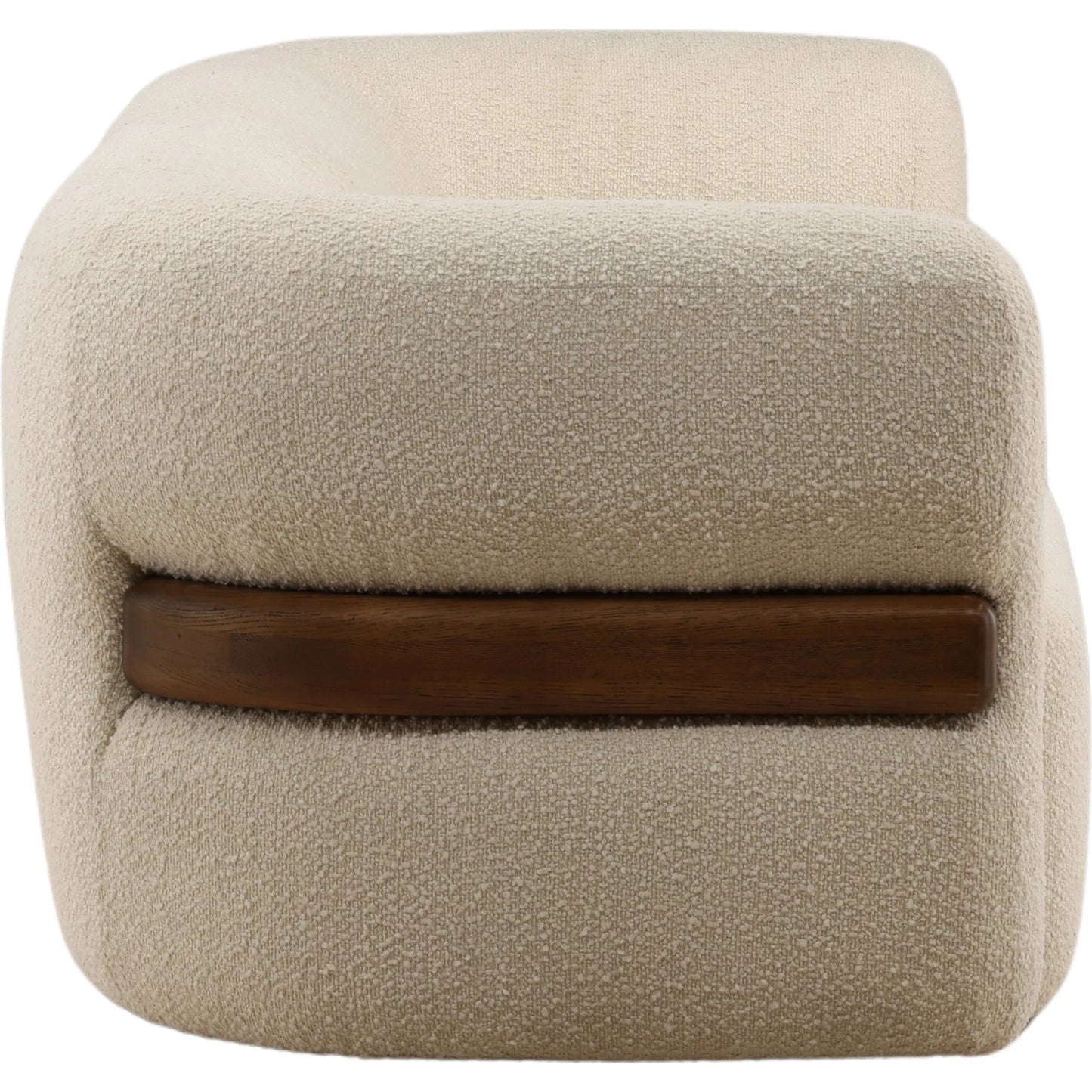 003 SI-2532873 | Additional Silo | Antwan Sofa by Arch & Plane in olana cream, brown. Made from boucle fabric, oak wood in a unique style.