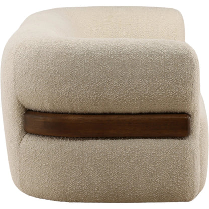 Antwan Sofa by Arch & Plane in olana cream, brown. Made from boucle fabric, oak wood in a unique style.