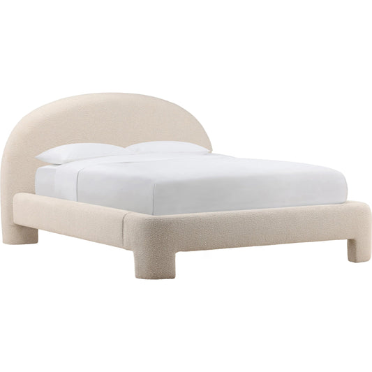 Davey Bed by Arch & Plane in cream. Made from boucle fabric in a unique style.
