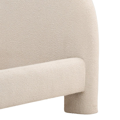 Davey Bed by Arch & Plane in cream. Made from boucle fabric in a unique style.