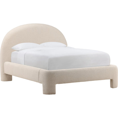 Davey Bed by Arch & Plane in cream. Made from boucle fabric in a unique style.