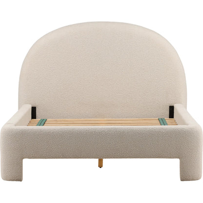 Davey Bed by Arch & Plane in cream. Made from boucle fabric in a unique style.