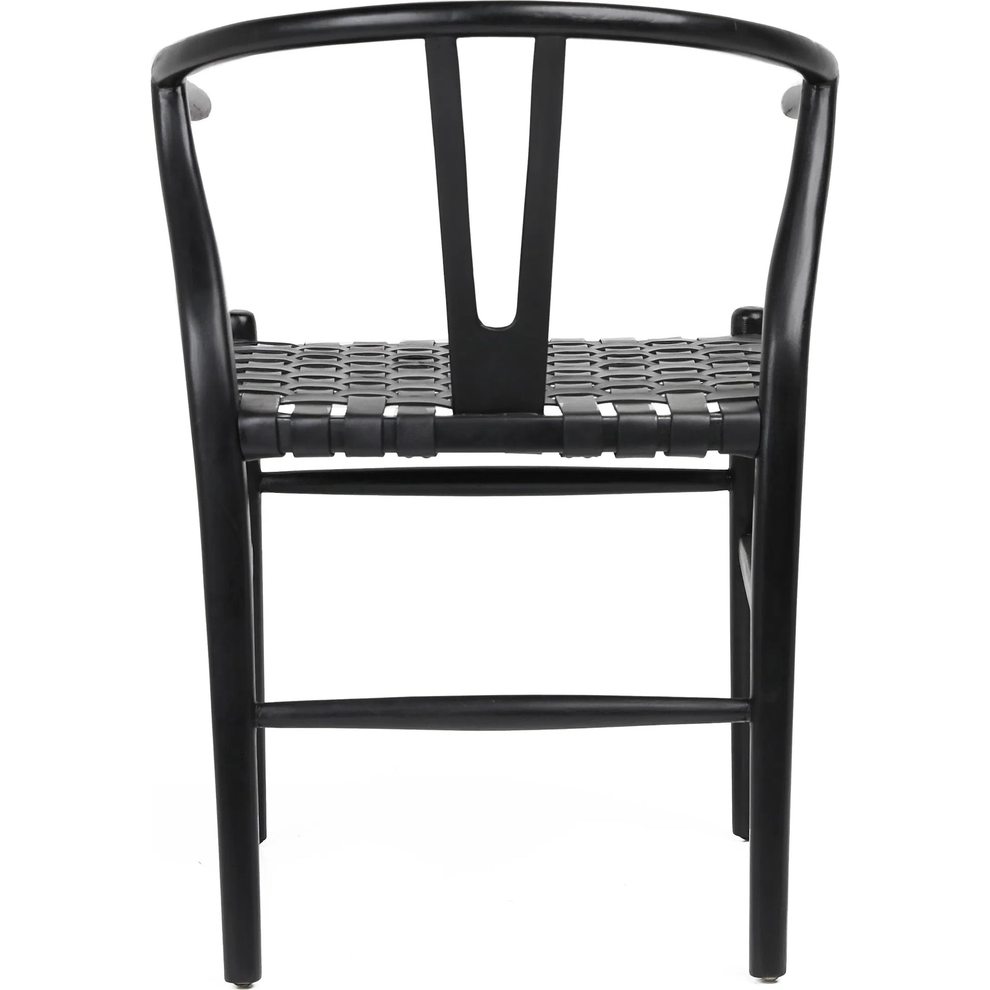 Bernice Dining Chair by Arch & Plane. Made from full grain leather upholstery woven on a teak wood frame in a unique style.