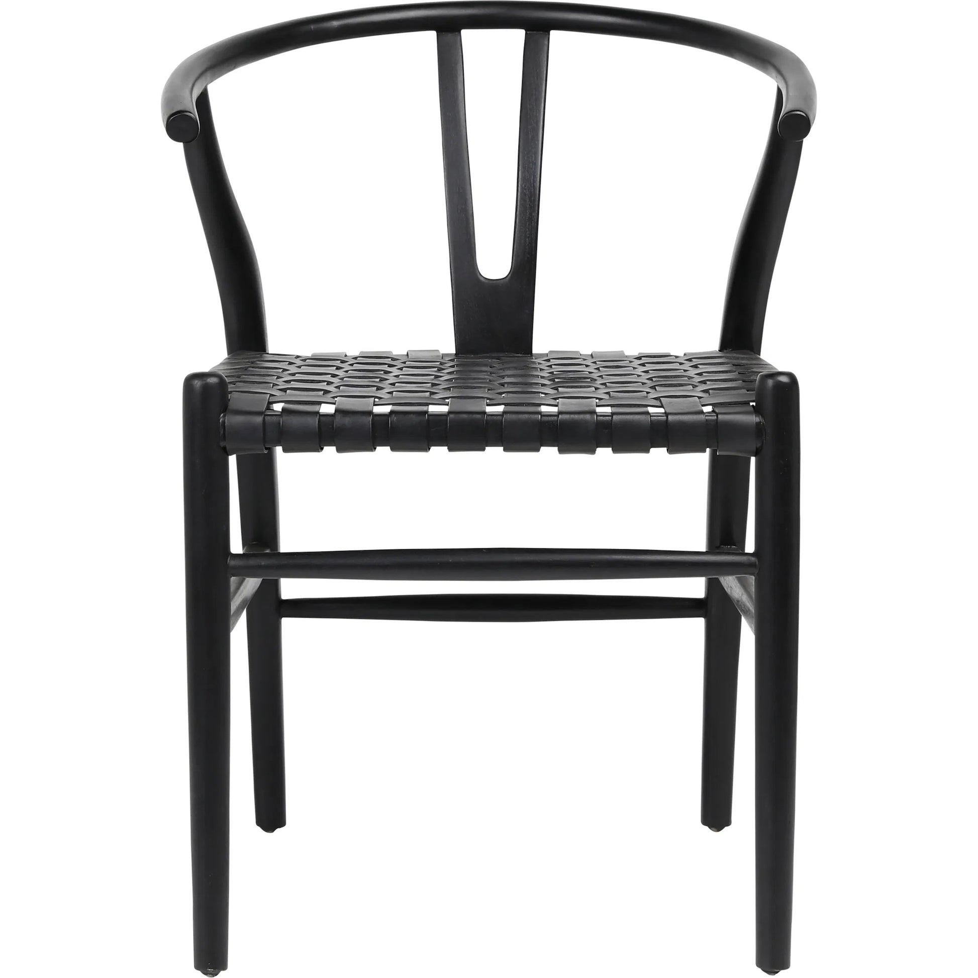 Bernice Dining Chair by Arch & Plane. Made from full grain leather upholstery woven on a teak wood frame in a unique style.