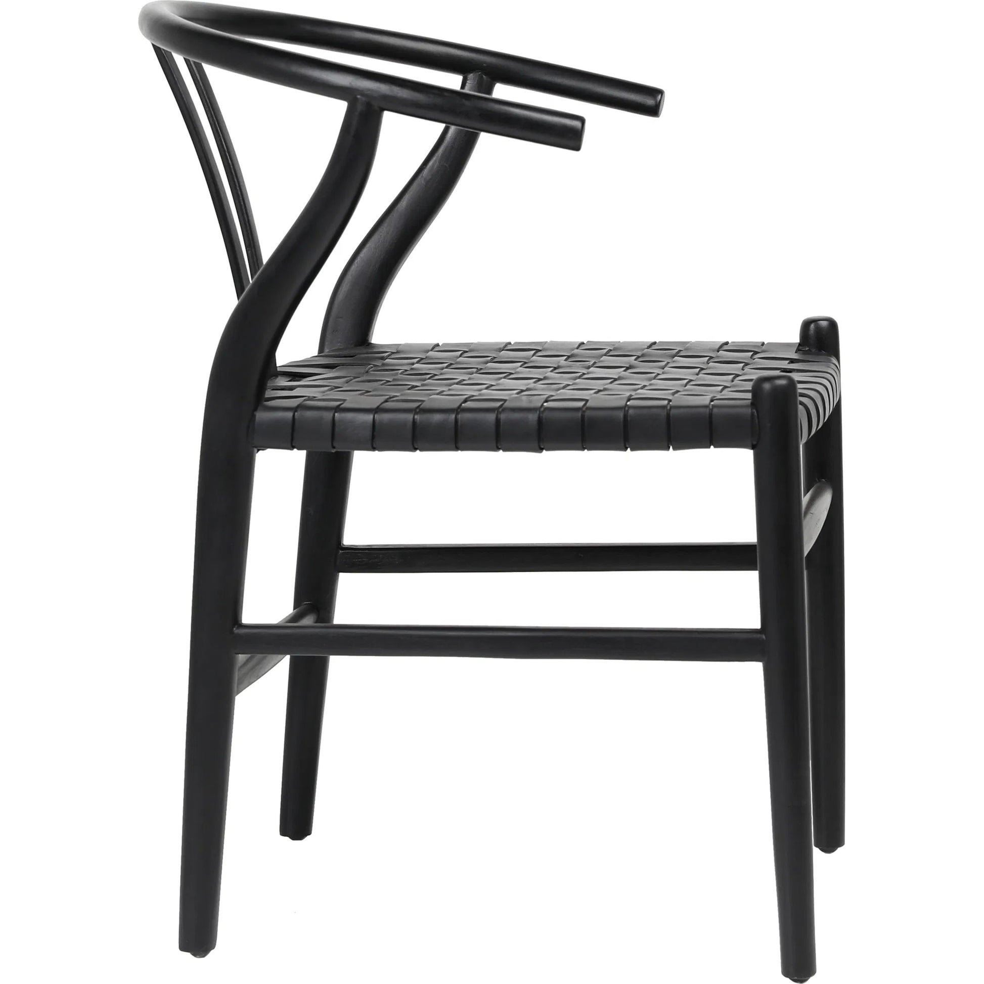 Bernice Dining Chair by Arch & Plane. Made from full grain leather upholstery woven on a teak wood frame in a unique style.