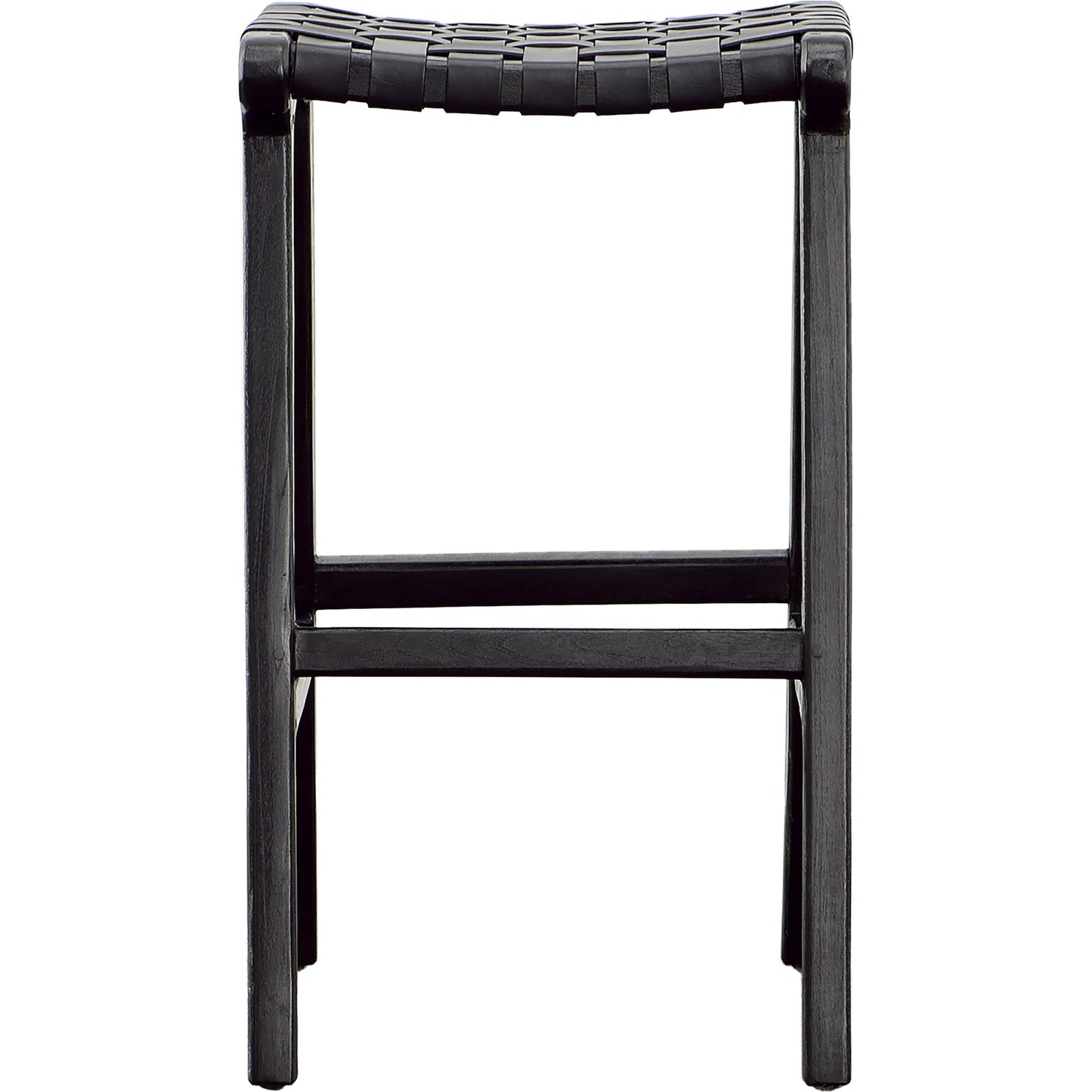 003 SI-2350666 | Additional Silo | Dale Backless Counter Stool by Arch & Plane in antique black. Made from teak wood, full grain leather in a modern style.