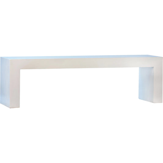 Trevor Indoor/Outdoor White Concrete Bench by Arch & Plane in white. Made from concrete in a modern style.