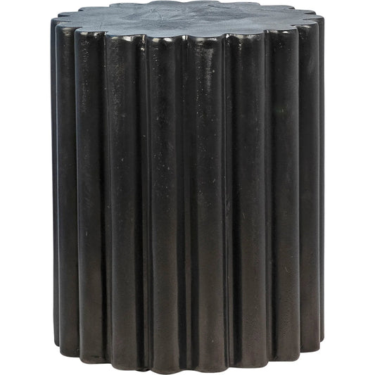 Ferrah Round Outdoor Concrete Side Table by Arch & Plane in black and antique black paint with acrylic sealed finish. Made from lightweight concrete in a modern style.