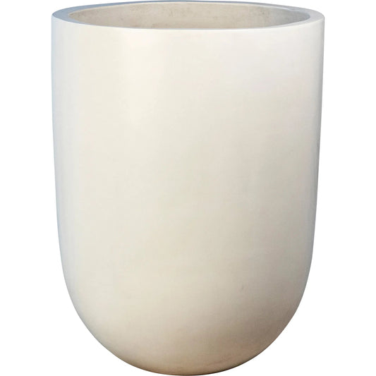 Leo Planter by Arch & Plane in natural white finish. Made from lightweight concrete in a transitional style.