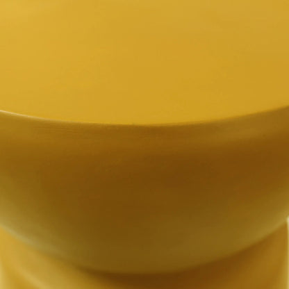 Olaf End Table by Arch & Plane in yellow. Made from lightweight concrete in a eclectic & global style.