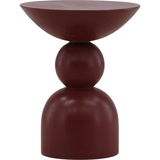 Herminia Outdoor Side Table by Arch & Plane in red. Made from concrete in a unique style.