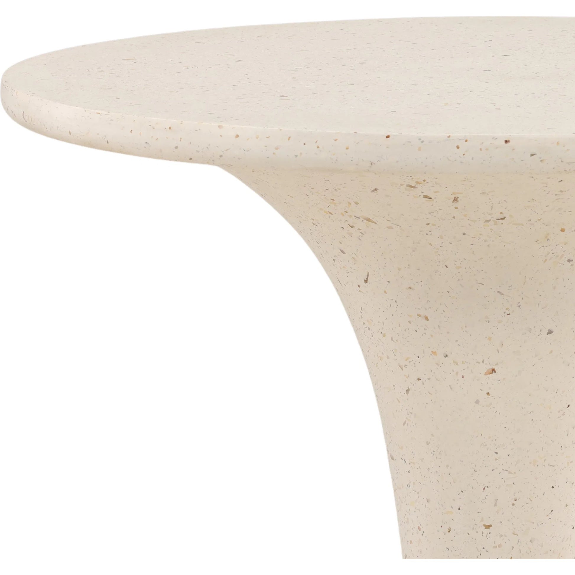 Renata Outdoor Bar Table by Arch & Plane in ivory. Made from lightweight concrete terrazzo in a unique style.