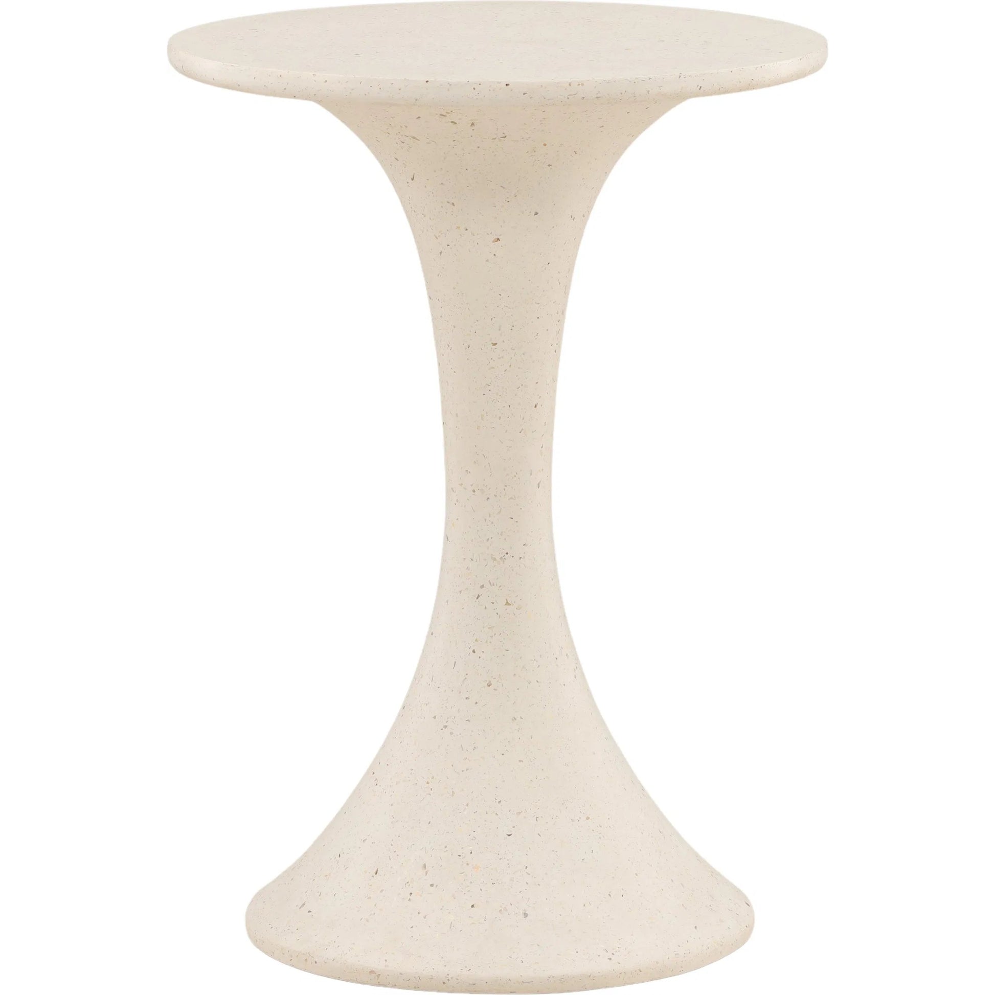 Renata Outdoor Bar Table by Arch & Plane in ivory. Made from lightweight concrete terrazzo in a unique style.