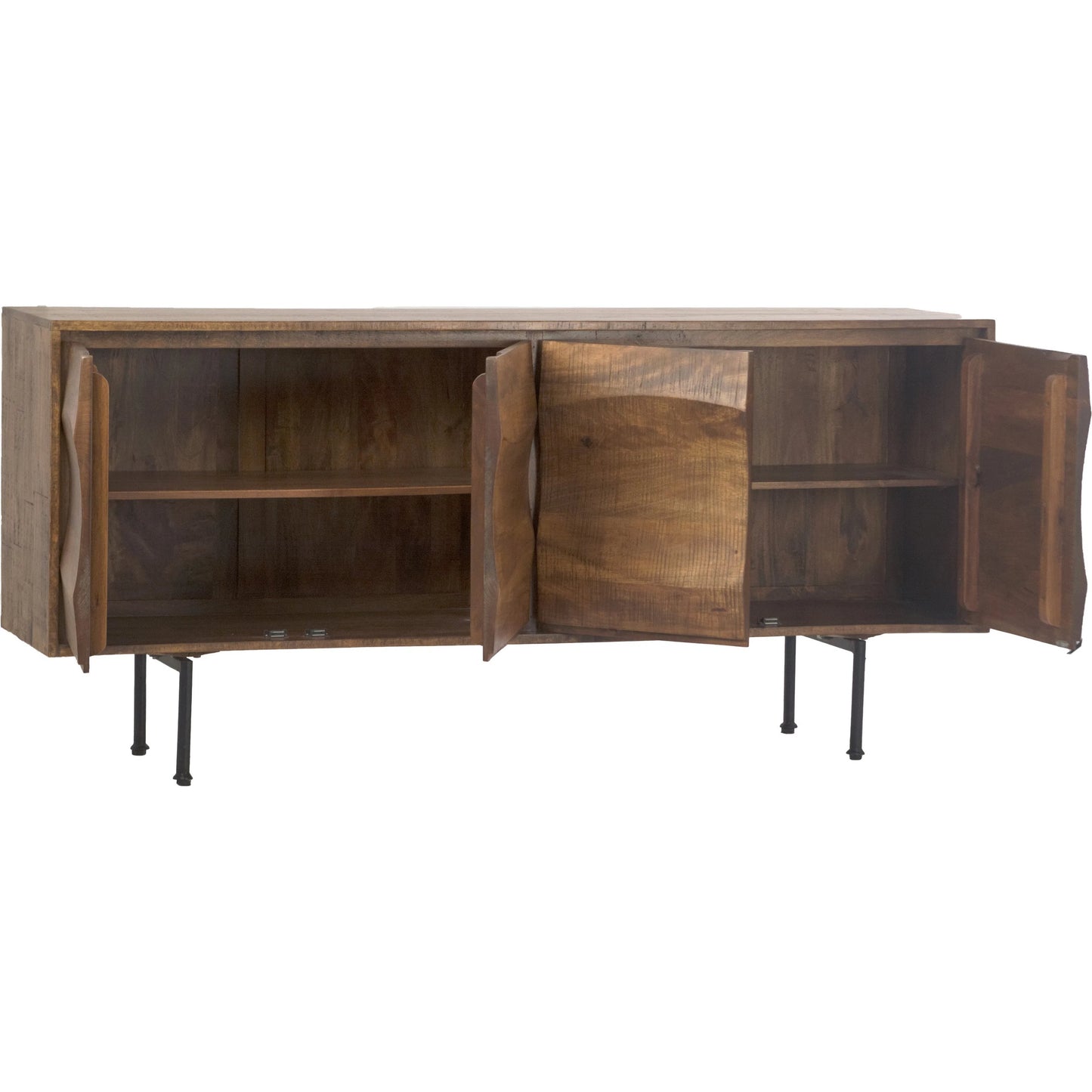 002 SI-2350684 | Additional Silo | Arvil Sideboard by Arch & Plane in brown wood sealed finish. Made from mango wood, iron legs in a transitional style.