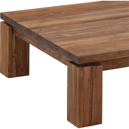 Micah Coffee Table by Arch & Plane in medium brown. Made from reclaimed teak wood in a transitional style.