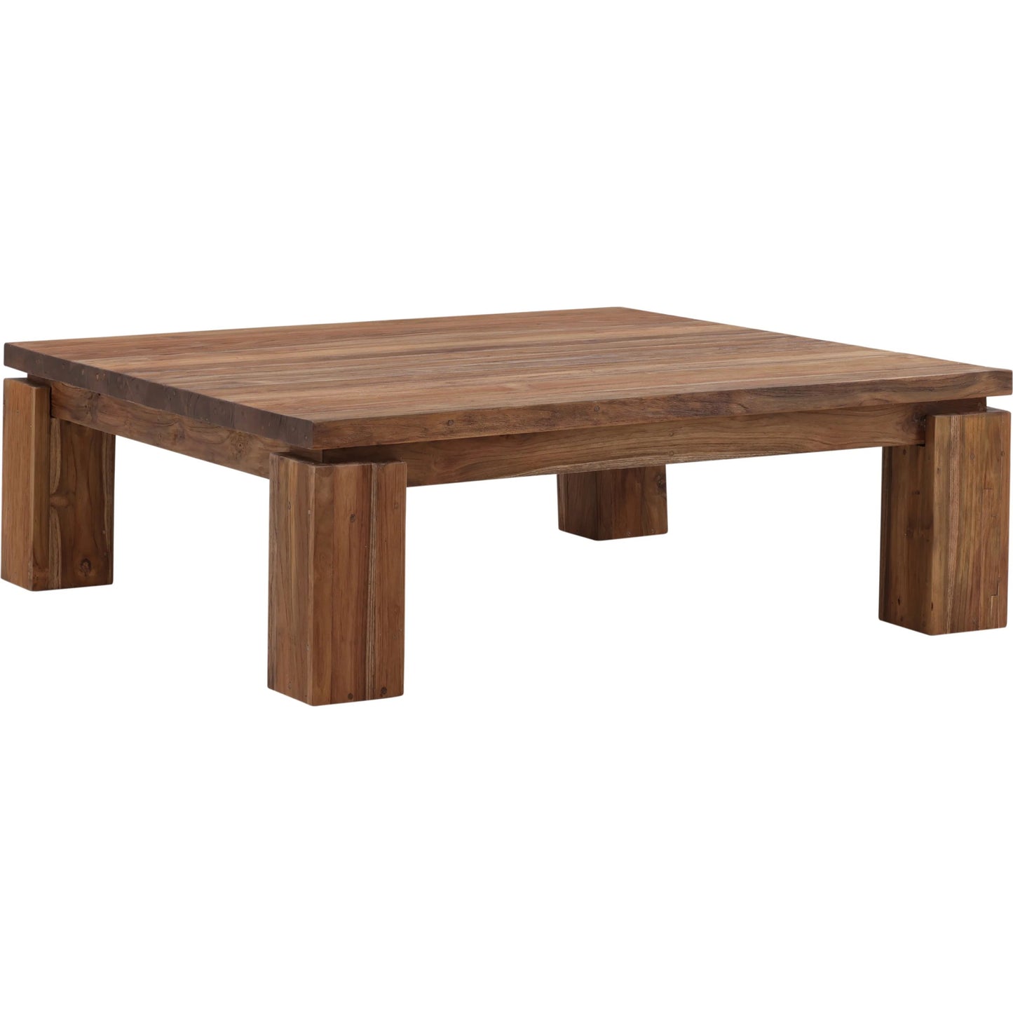 001 SI-2350686 | Primary Silo | Micah Coffee Table by Arch & Plane in medium brown. Made from reclaimed teak wood in a transitional style.