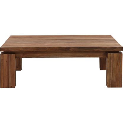 Micah Coffee Table by Arch & Plane in medium brown. Made from reclaimed teak wood in a transitional style.
