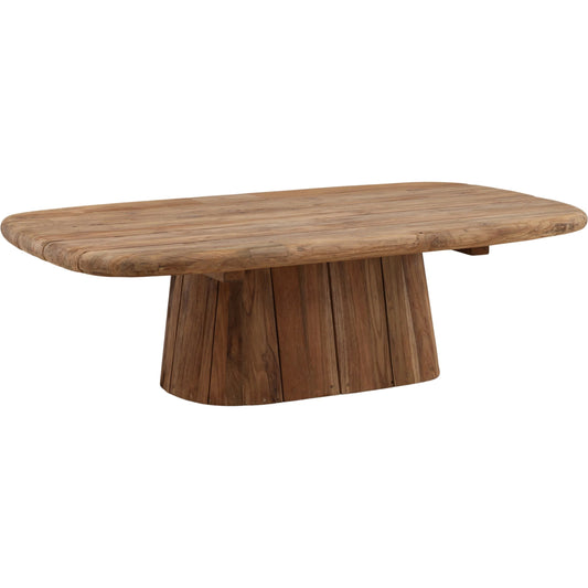 Buck Outdoor Coffee Table by Arch & Plane in natural. Made from reclaimed teak wood in a unique style.