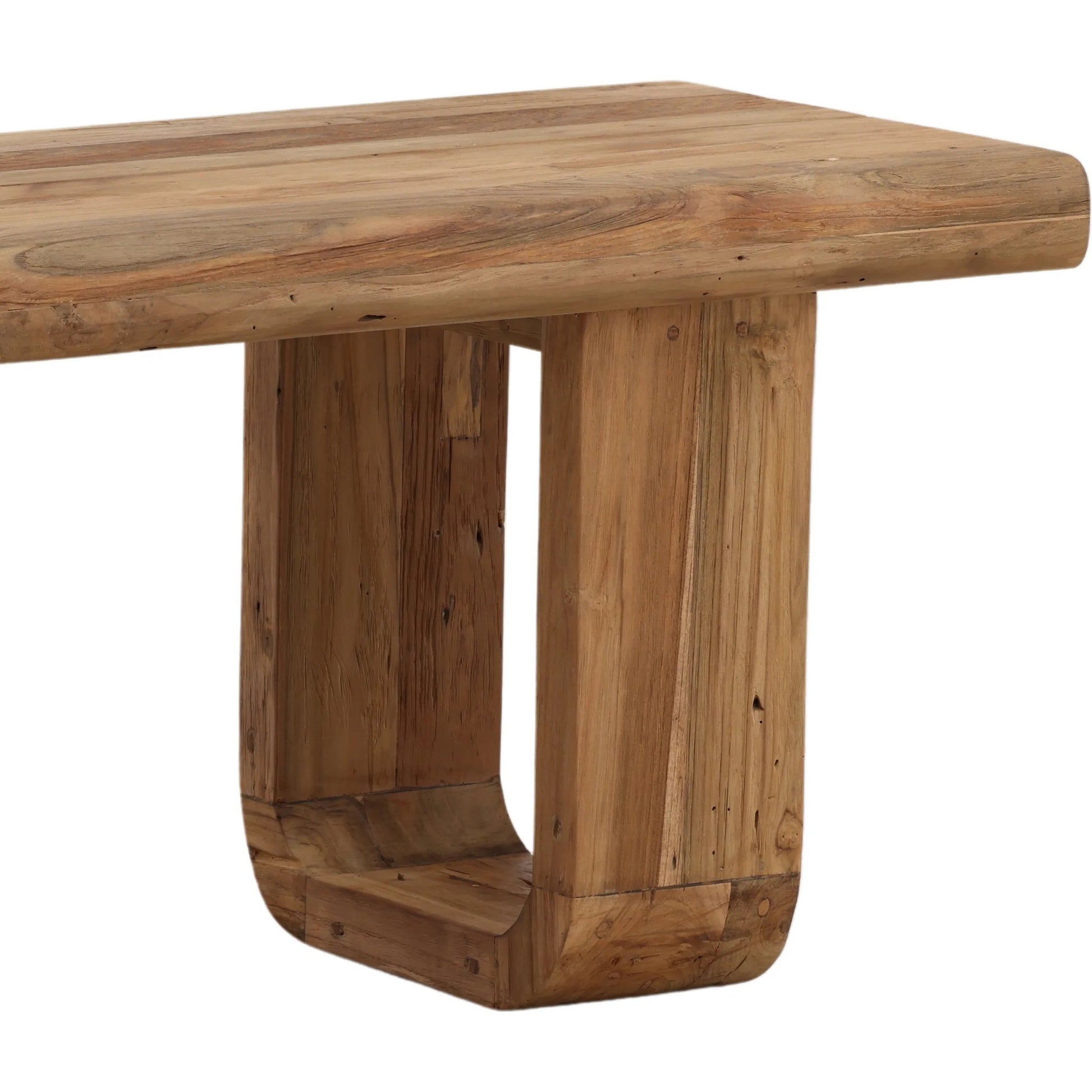 Harris Outdoor Bench by Arch & Plane in natural. Made from reclaimed teak wood in a unique style.