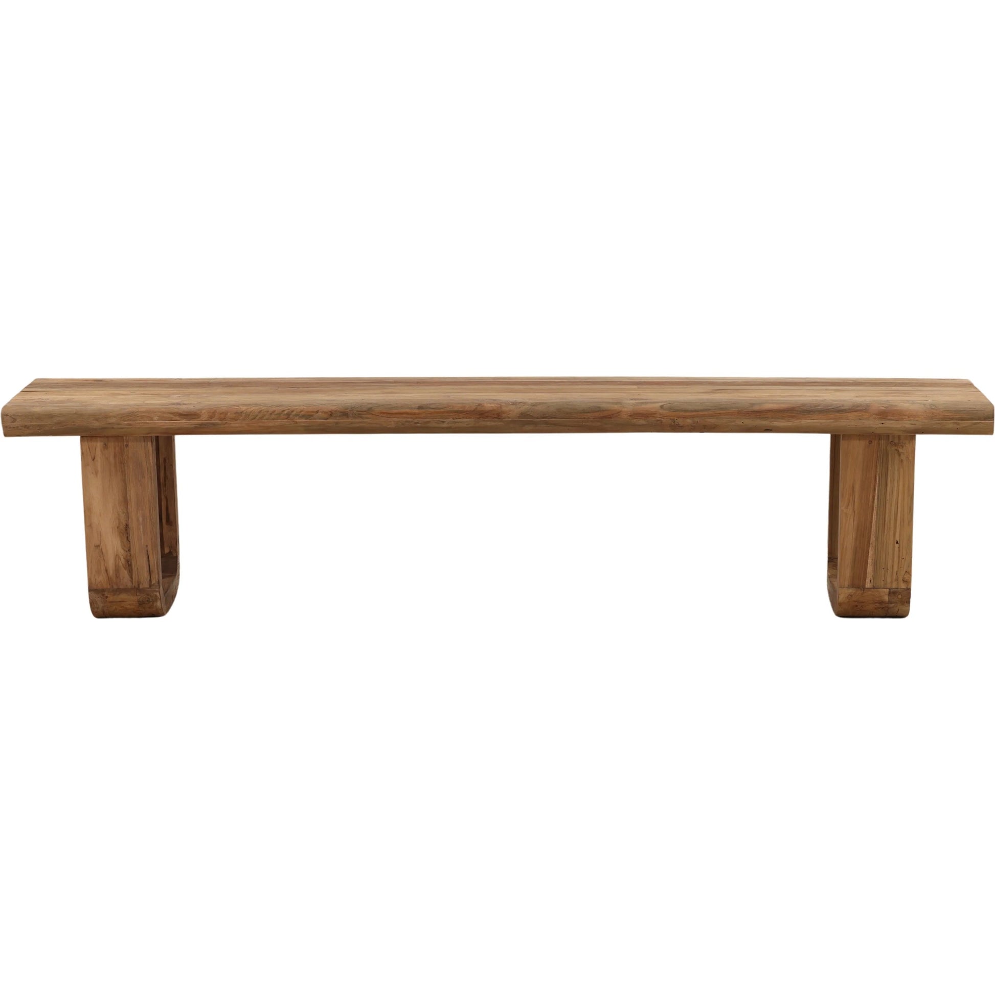 Harris Outdoor Bench by Arch & Plane in natural. Made from reclaimed teak wood in a unique style.