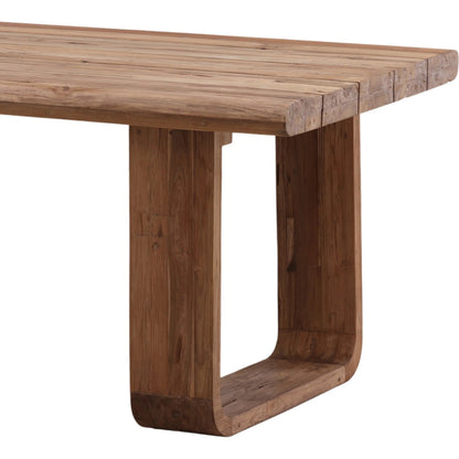 Harris Outdoor Dining Table by Arch & Plane in natural. Made from reclaimed teak wood in a unique style.