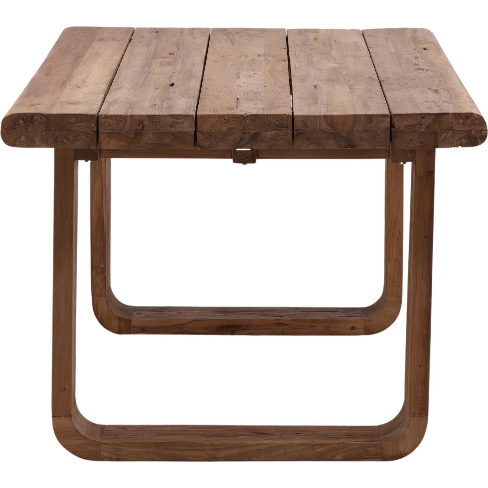 Harris Outdoor Dining Table by Arch & Plane in natural. Made from reclaimed teak wood in a unique style.
