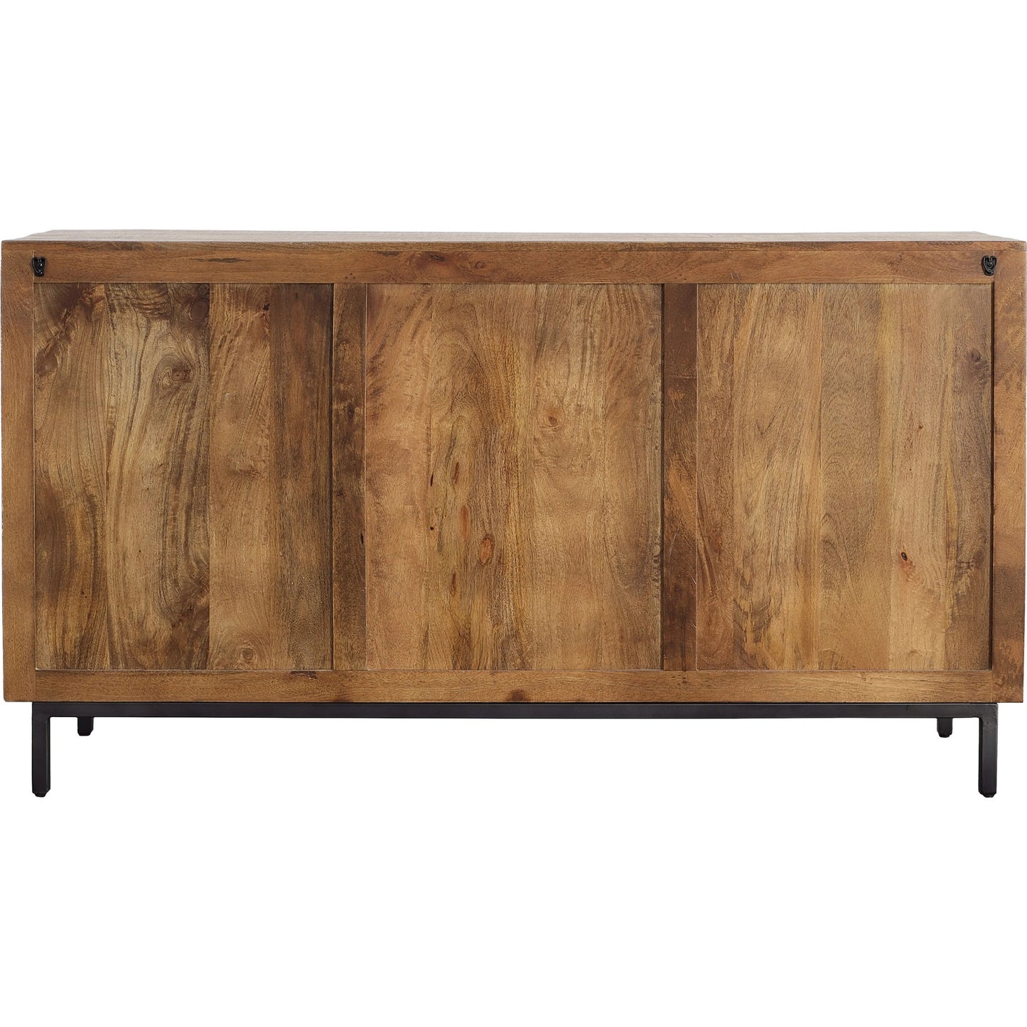 004 SI-2350687 | Additional Silo | Herb Sideboard by Arch & Plane in medium brown, antique black base, hammered handles. Made from mango wood, iron in a traditional style.